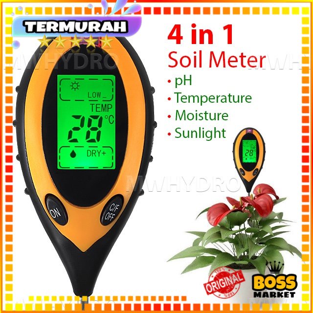 Jual pH Meter Tanah Digital / Soil Analyzer (pH,Moisture,Light,Temperature) Shopee Indonesia