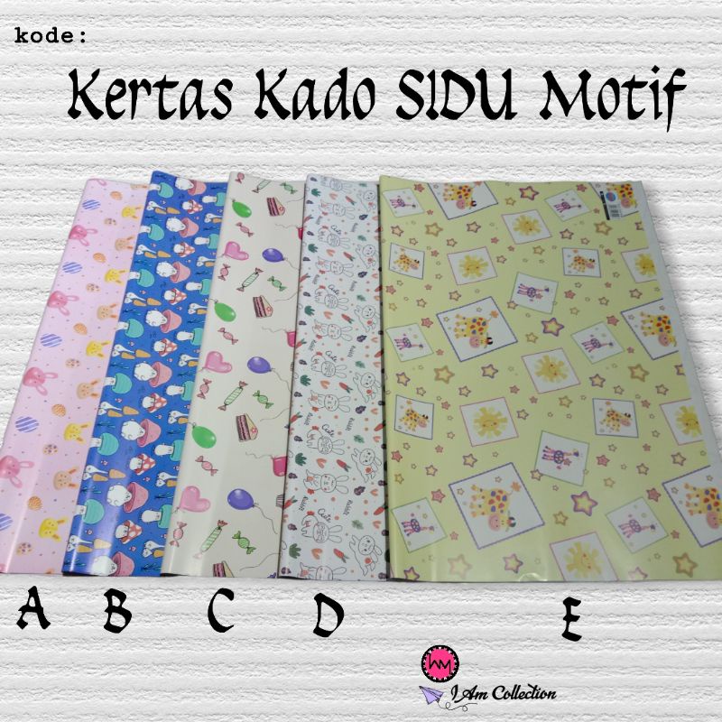 Jual AM | Kertas Kado Sidu Motif Glossy | Kertas Kado Kiky Motif Glossy ...