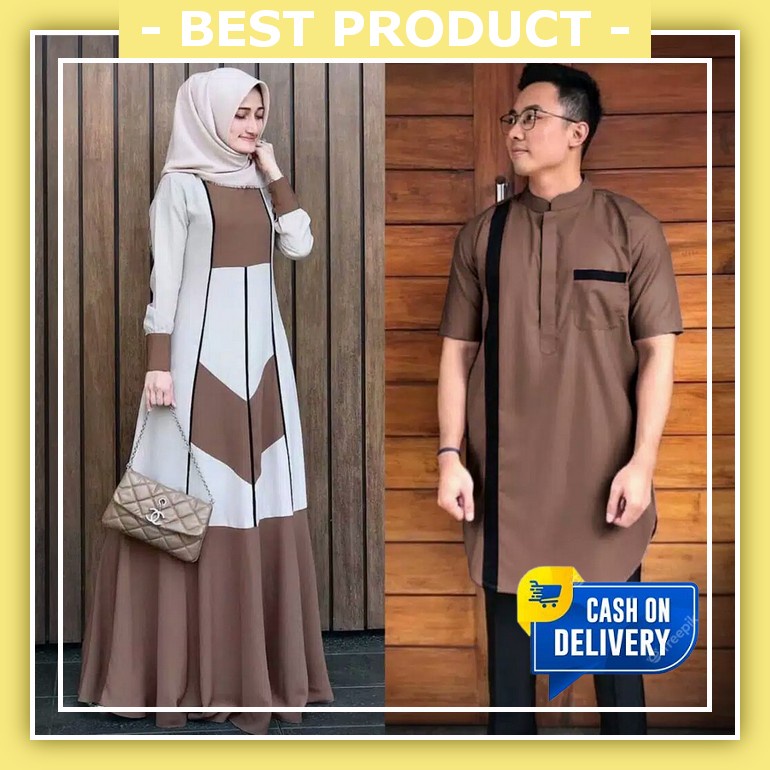 Jual Baju Gamis Couple Pasangan 2023 Kapel Remaja Terbaru Dress Kemeja