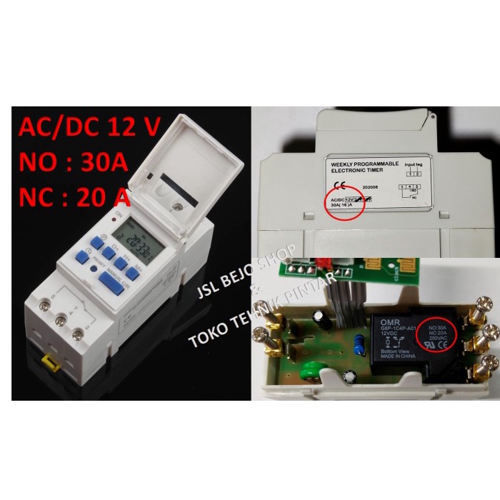 Jual 12 V DC DIN Rail Digital Programmable Timer Switch Model MCB ...