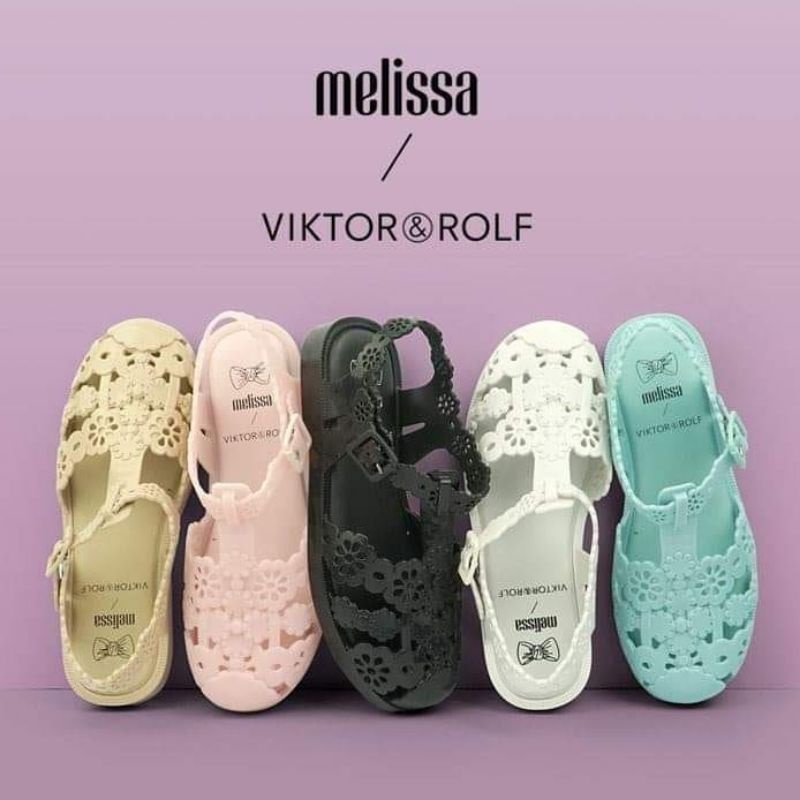 Jual 1:1 Ori Melissa Possession Victor & Rofl Lace Flats Sepatu Sandal ...