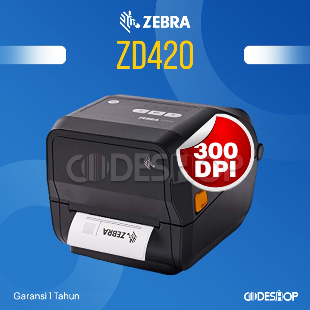 Jual Zebra ZD420 Printer Cetak Label Direct Thermal Transfer 300 DPI