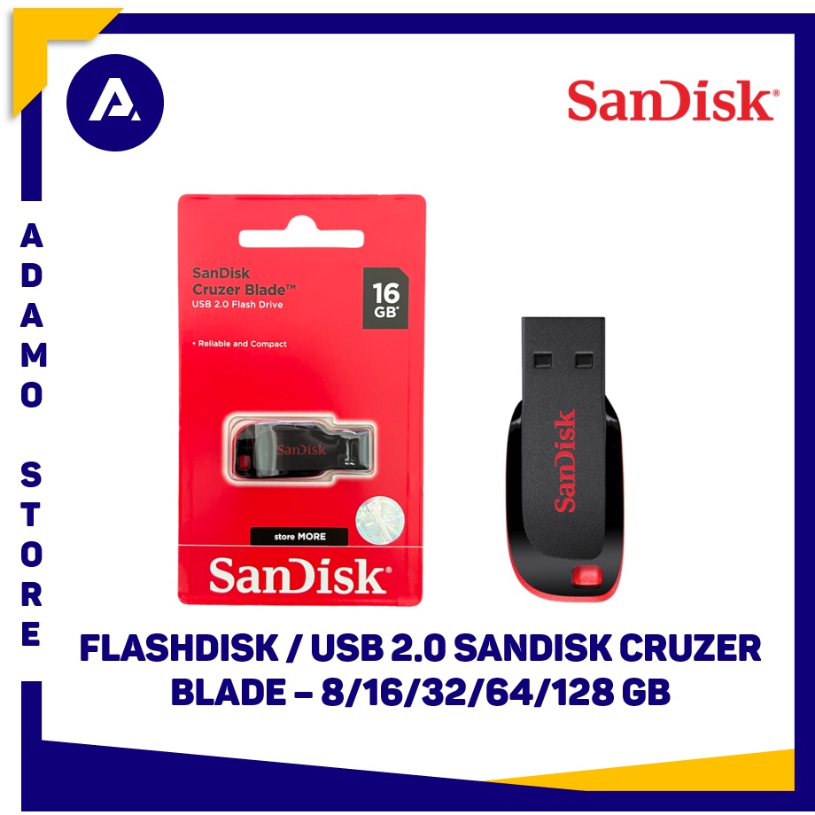 Jual Flashdisk Sandisk Cruzer Blade Gb Gb Gb Gb Gb Usb Hitam Shopee Indonesia