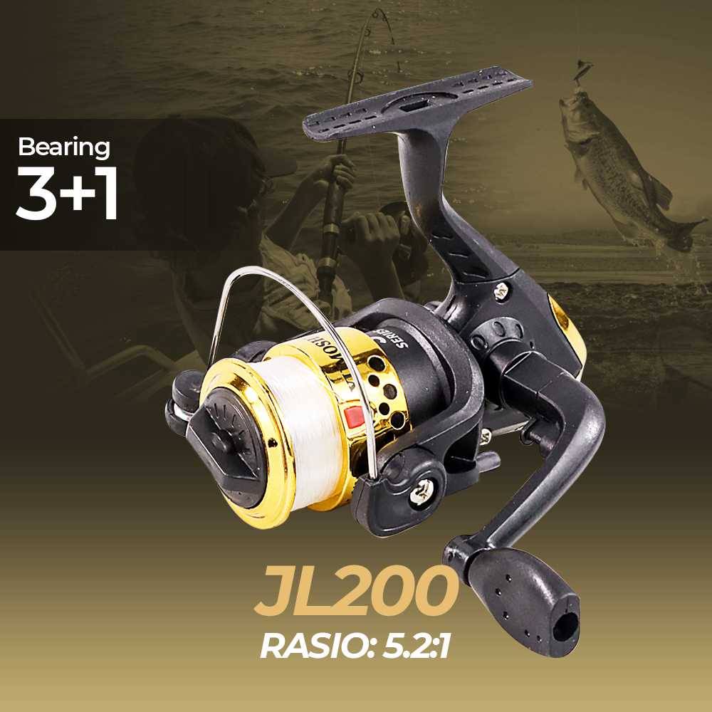 Jual YUMOSHI Reel Pancing Spinning 3+1 Ball Bearing 5.2:1 - JL200 ...