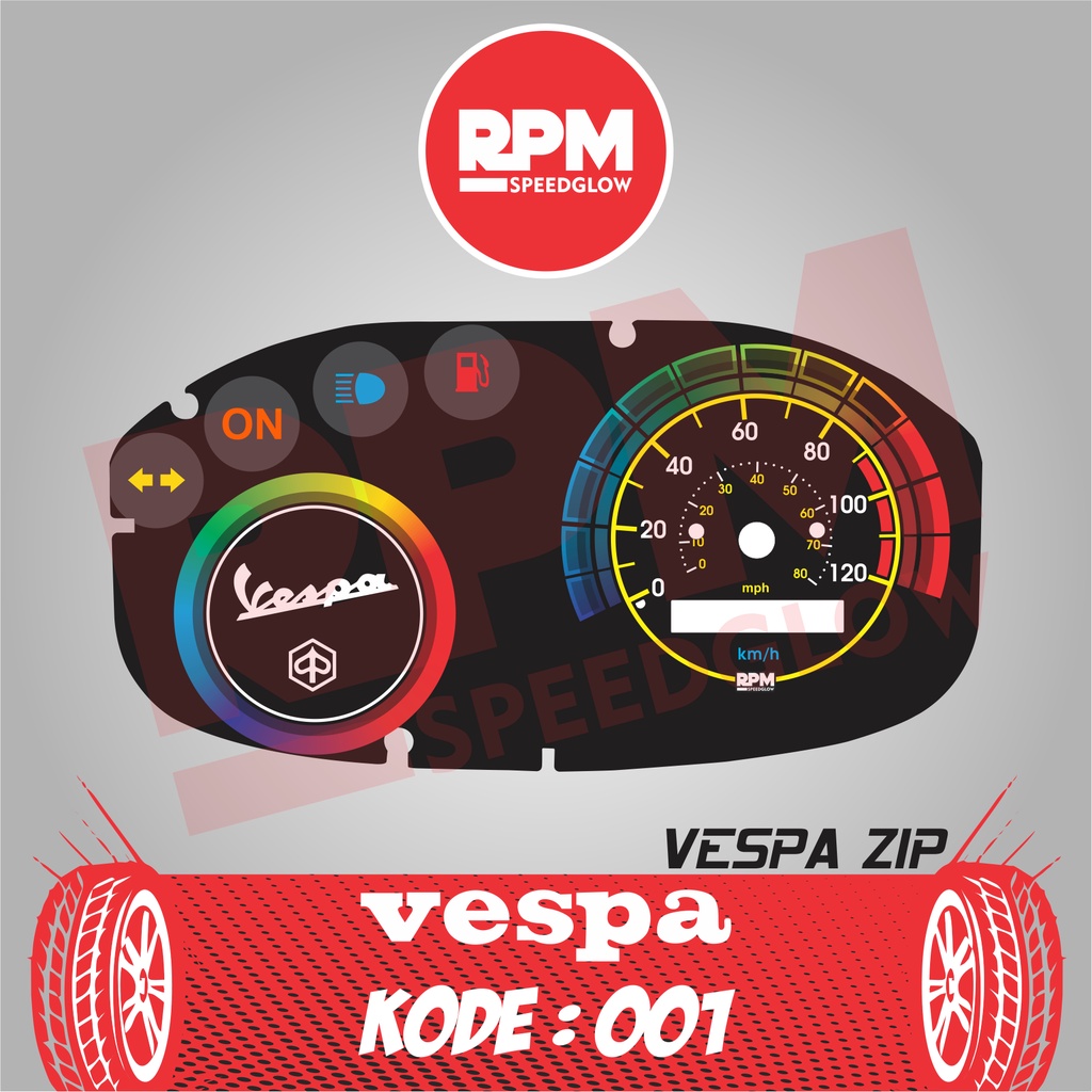 Jual SPEEDOMETER CUSTOM VESPA ZIP - RPM SPEEDGLOW | Shopee Indonesia