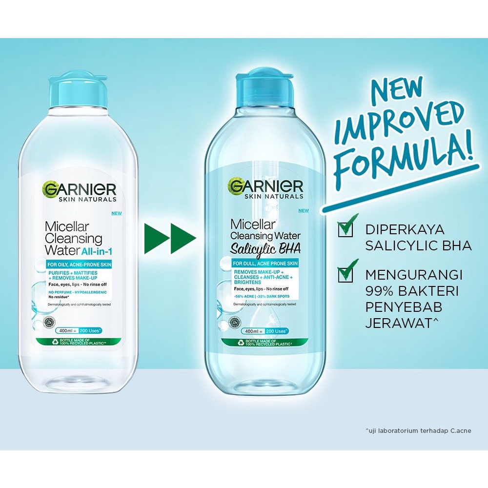 Jual Garnier Micellar Water Salicylic BHA 125ML/400ML/Micellar Wajah to