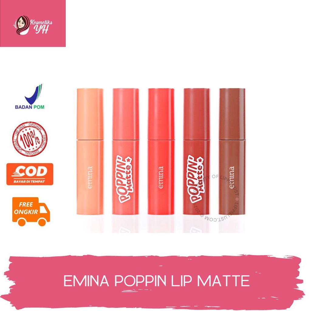 Jual EMINA LIP CREAM POPPIN MATTE ATAU LIPSTIK EMINA LIP MATTE EMINA