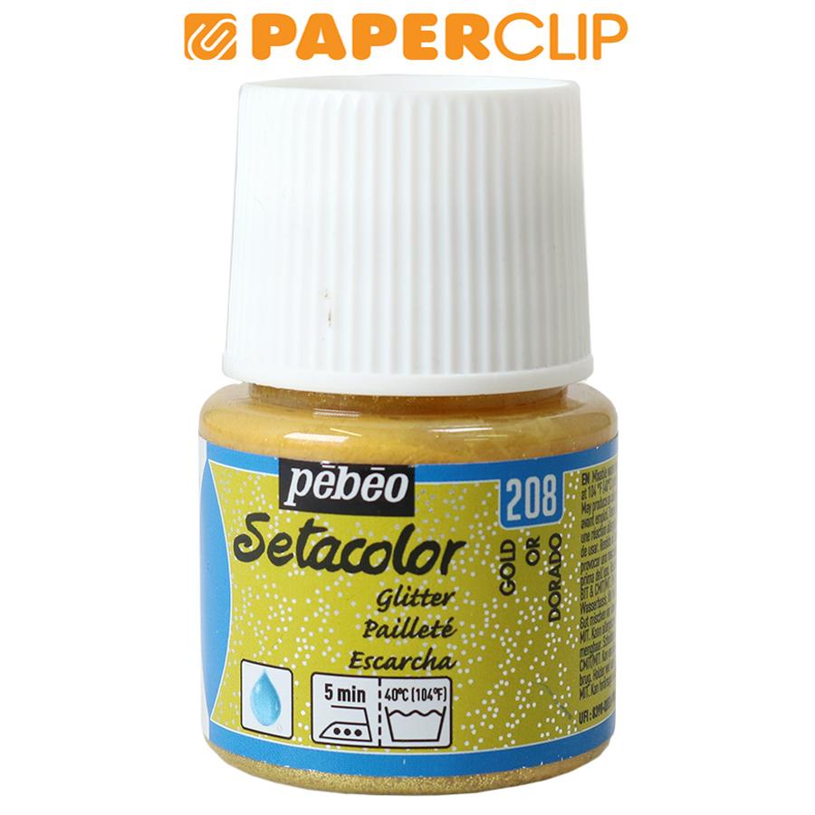 Pebeo Setacolor Fabric Paint - Gold, Light Fabric Glitter, 45 ml