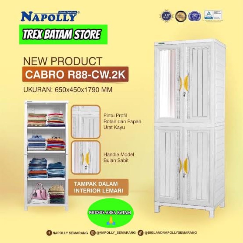 Jual NAPOLLY CABRO R88.CW2K PUMA 2 KUNCI LEMARI PLASTIK LEMARI PAKAIAN ...