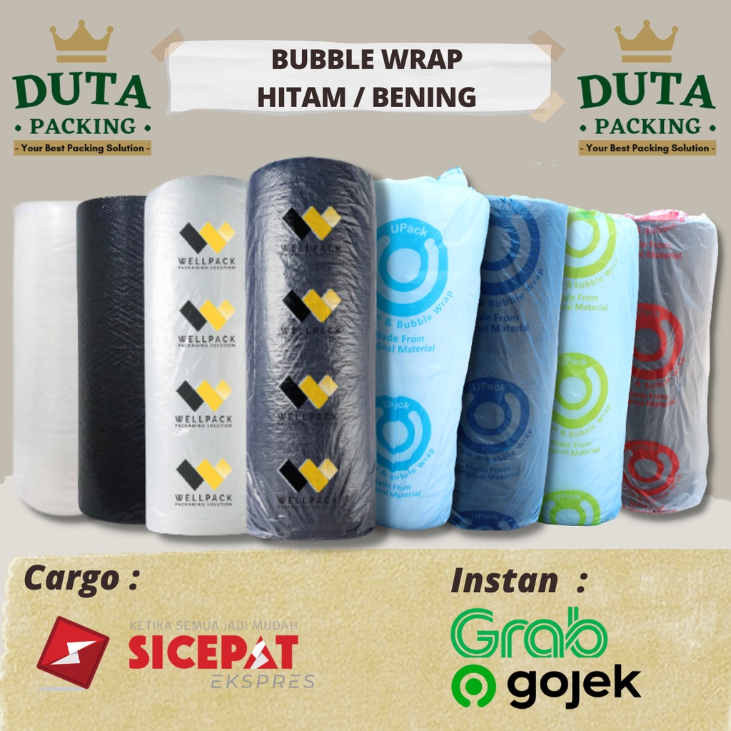 Jual Bubblewrap Bubble Wrap Roll Cm X Meter Hitam Bening Instan Shopee Indonesia