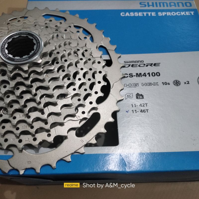 Cassette Shimano DEORE M4100 10 Vitesses - 11-46T - Argent - Pour VTT
