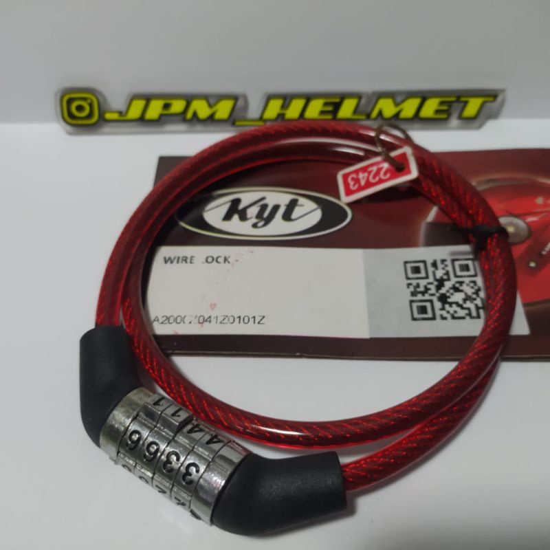 Jual tali anti maling helm wire lock helmet anti theft original dan
