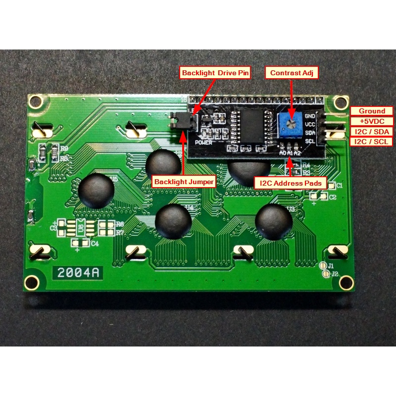 Jual LCD 2004 20x4 SERIAL Interface MODULE I2C IIC Layar BLUE Biru ...