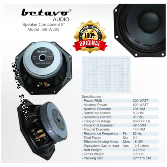 Jual Speaker Komponen Professional Betavo B W Shopee Indonesia