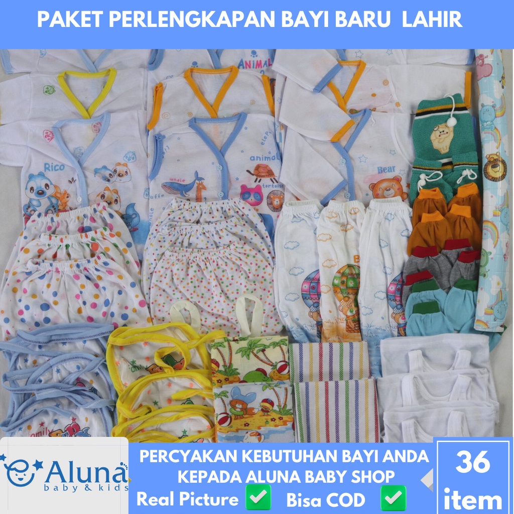 Jual Paket Hadiah Perlengkapan Baju Bayi Baru Lahir 36 Item Lengkap ...