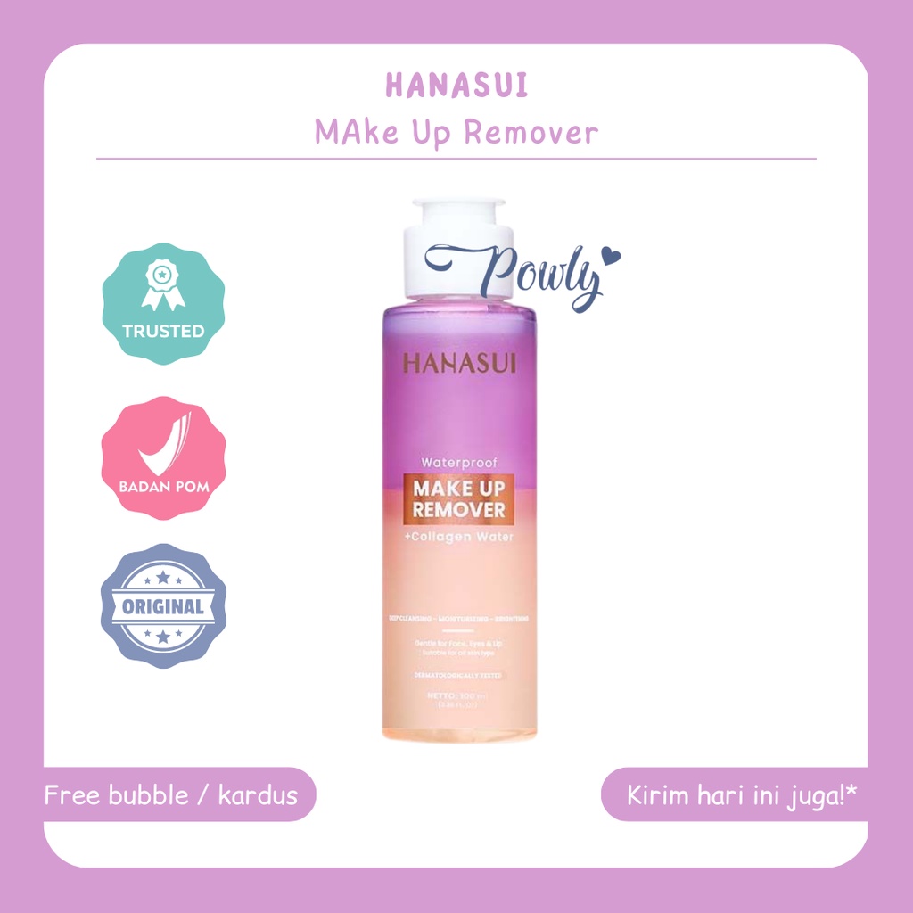 Jual HANASUI Waterproof Make Up Remover + Collagen Water 100ml Shopee Indonesia