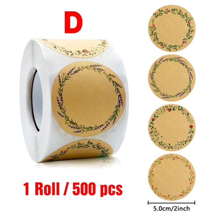 Jual Sticker Kraft Bundar Floral Frame Stiker Label Bingkai Bunga Tag ...