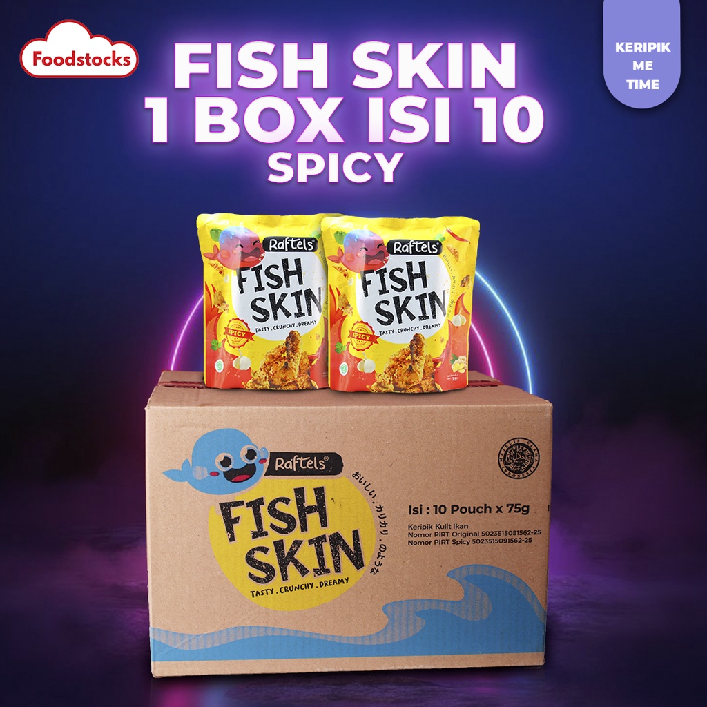 Jual Raftels - Keripik Kulit Ikan / Fish Skin Rasa Spicy 75gr Halal 1 ...