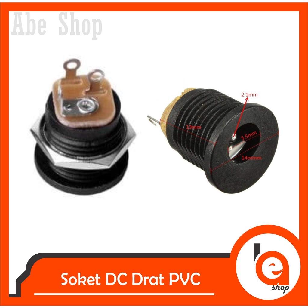 Jual Soket Bulat Drat Socket PVC DC female cewek jack power konektor ...
