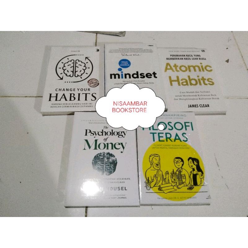 Jual Paket 5 Buku Motivasi Atomic Habits Filosofi Teras The Psychology