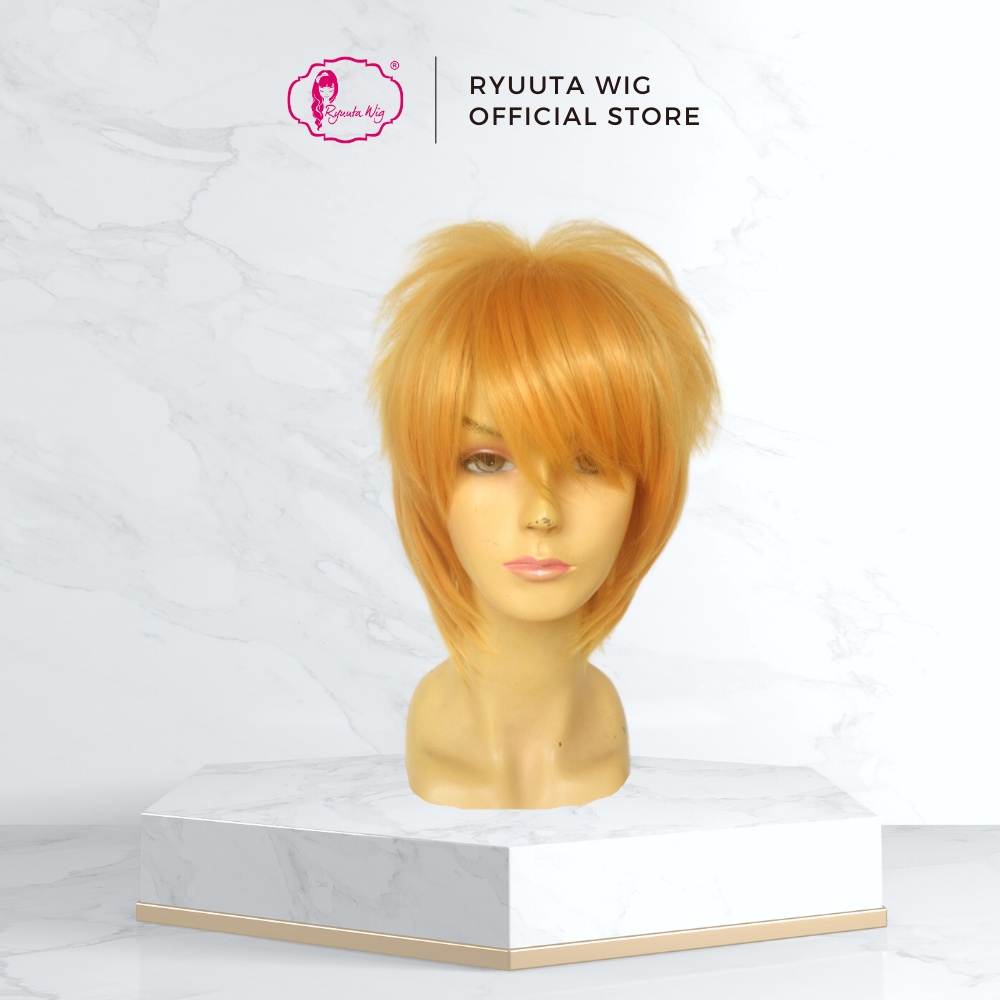 Jual Ryuuta Wig Basic Cap Short Pendek Jabrik Pria Cowo R09 Gold Emas ...