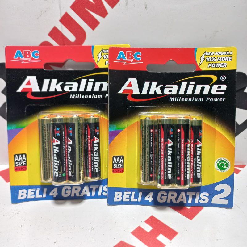 Jual Baterai ABC Alkaline AAA/AA 4+2 ( 6pcs ) | Shopee Indonesia