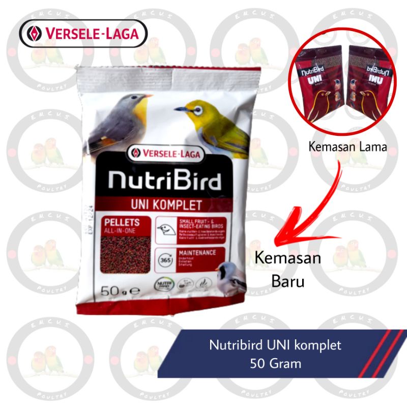 Jual Nutribird Nutri Bird UNI komplet kemasan Pakan burung pleci