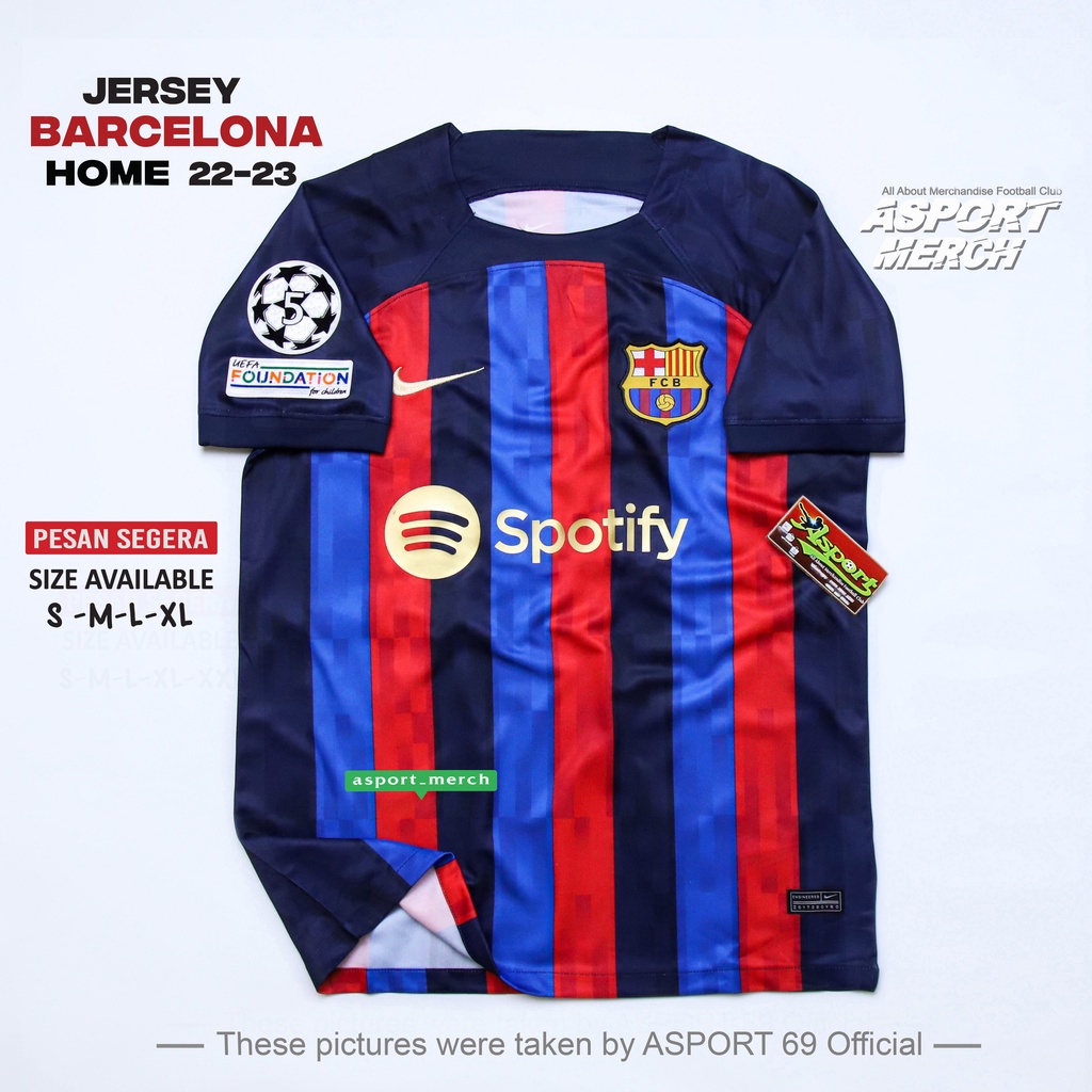 Jual JERSEY BAJU BOLA BARCELONA HOME 2022 2023 SOCCER JERSEY BARCA ...