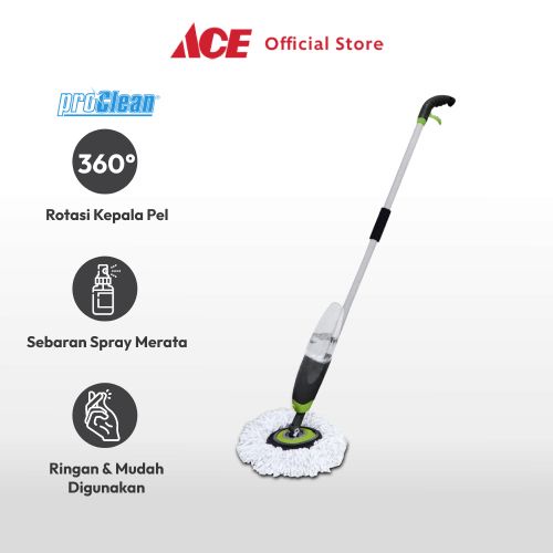 Jual Ace Proclean Alat Pel Kering Dengan Spray Hijau Water Spray Mop Floor Pelan Semprot Alat