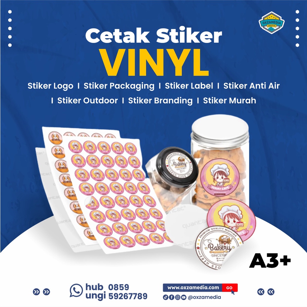 Jual Cetak Stiker Vinyl A3 Stiker Label Kemasan Murah Sehari Jadi Shopee Indonesia 9531