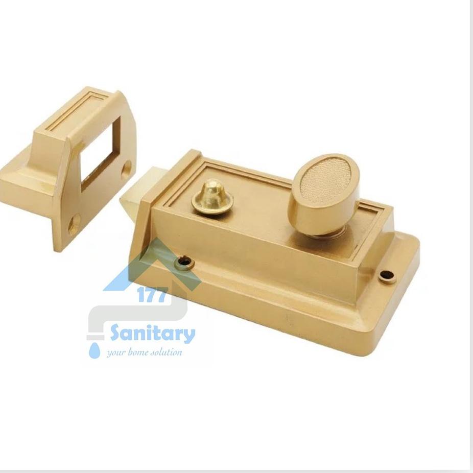 Jual Kunci Otomatis Rim night Latch Antik GOLD-Kunci pintu kuno unik
