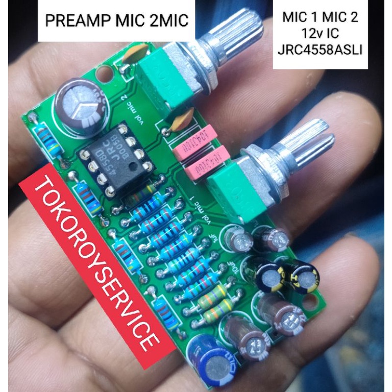 Jual PreAmp 2 Mic IC JRC4558 12V / PreAmp 2 Mic Shopee Indonesia