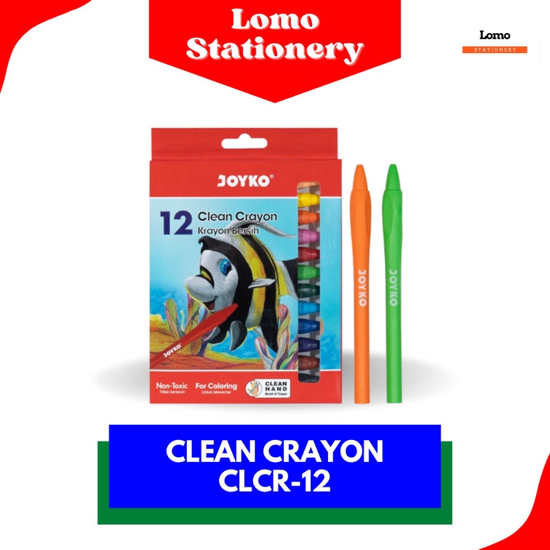 Jual Clean Crayon Joyko CLCR-12 12 Warna | Shopee Indonesia