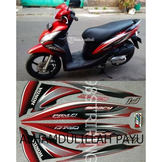 Jual SPACY FI HELM IN MERAH TAHUN 2011 2012 STRIPING LIS STANDAR ORI ...