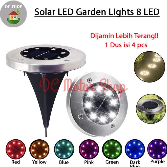 Jual Lampu Taman Garden Solar Tanam Tancap Pavling Bulat Tenaga Surya 8 Led Dc Motor90 Juara