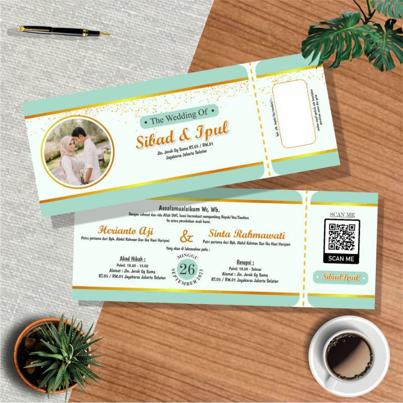 Jual Undangan 1 Lembar Boarding Pass Free Pastik, Desain, Foto Dan ...