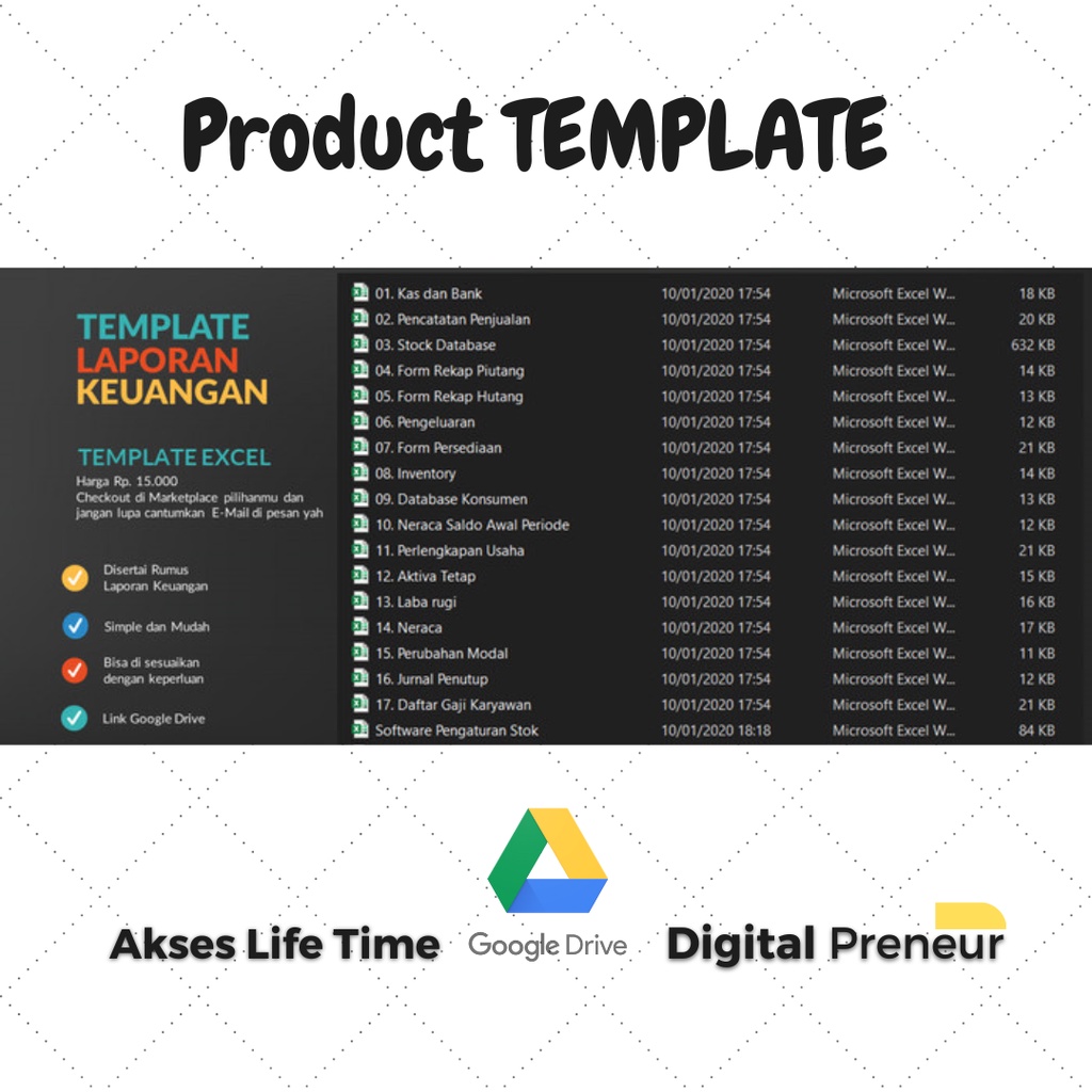 Jual Template Laporan Keuangan Usaha Lengkap Format Excel Shopee Indonesia 8330