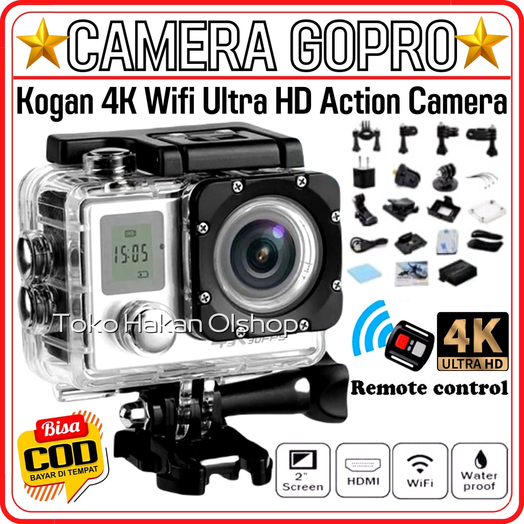 Kamera sport action camera 4k hot sale ultra hd gopro wifi kogan