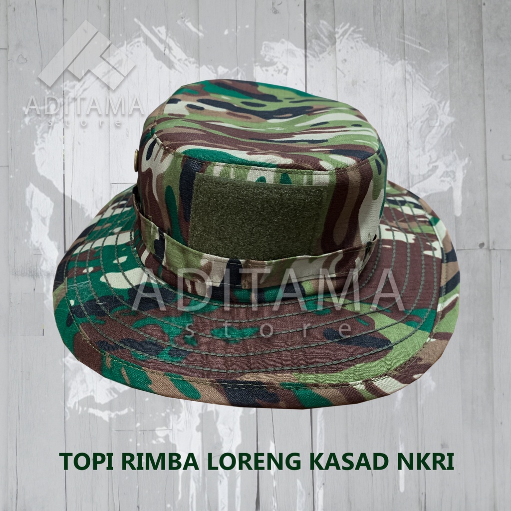 Jual TOPI RIMBA LORENG ARMY MILITARY GUNUNG BUCKET HATS STOPPER TOPI ...