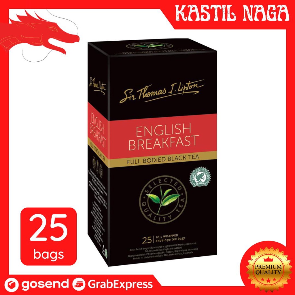 Jual Teh Sir Thomas Lipton English Breakfast Black Tea 25 bags