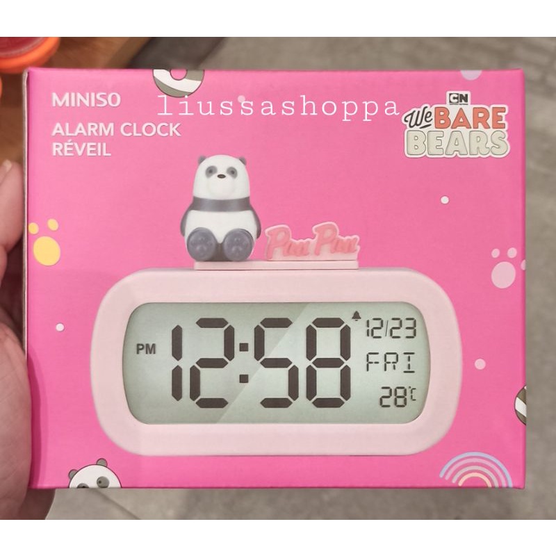 Jual Jam Alarm Miniso We Bare Bears 5.0 Collection Alarm Clock