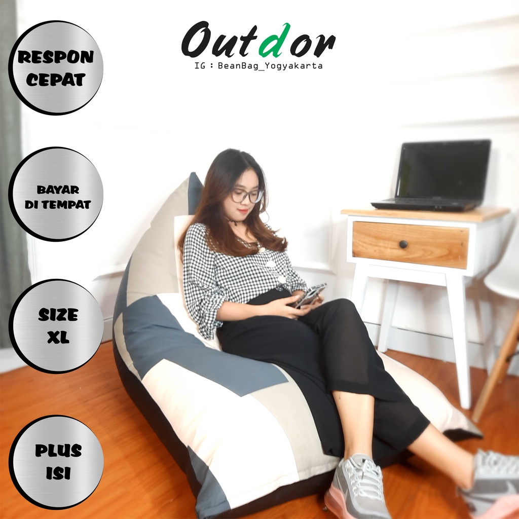 Jual Beanbag Size XL150 x100cm SUDAH PLUS ISI STYROFOAM Bean Bag XL Motif Dewasa alas bawah waterproof Shopee Indonesia