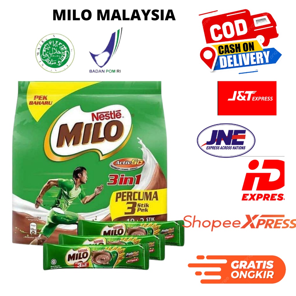 Jual Susu Milo Malaysia 3 In 1 Susu Bubuk Minuman Rasa Coklat Enak Dan