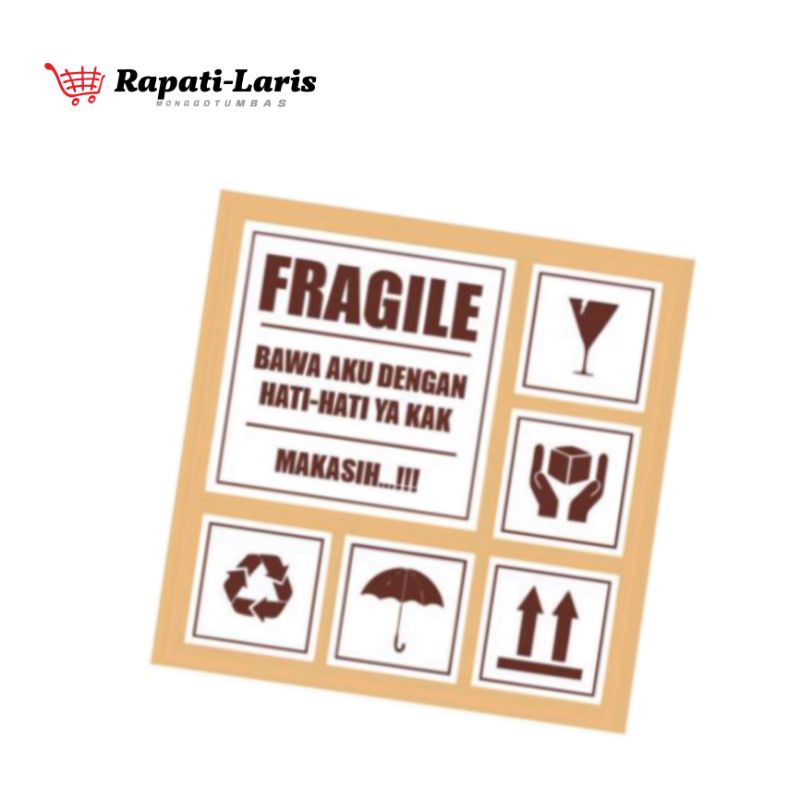 Jual Sticker Fragile Stiker Bawa Hati Hati Stiker Handle With Care