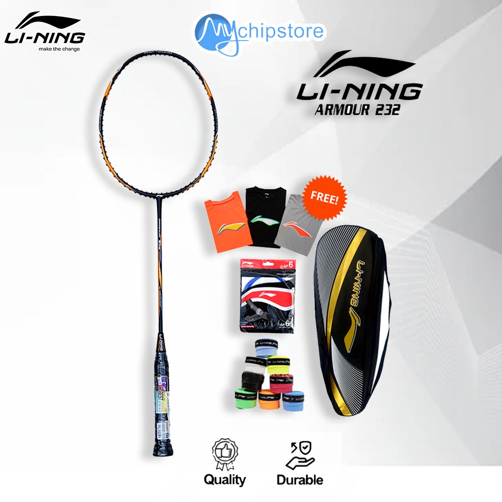 Jual Raket Bulutangkis Badminton LINING ARMOUR 232 100% Original ...