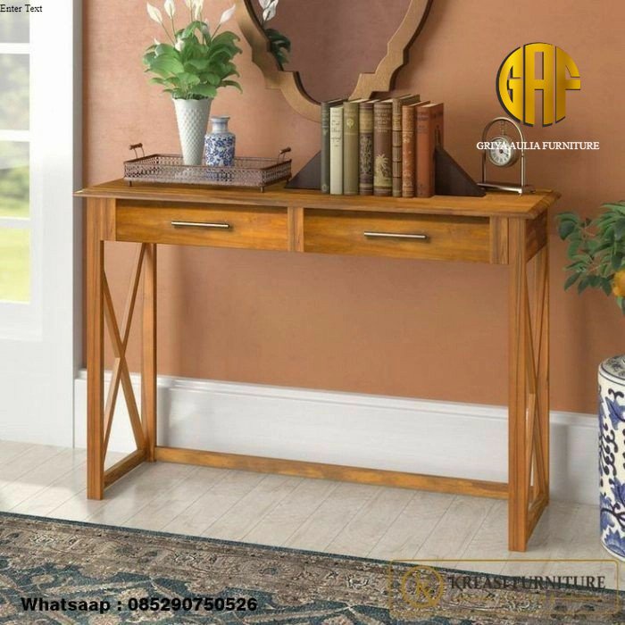 Jual Meja Konsol Minimalis Console Table Laci Meja Hias Jati Promo