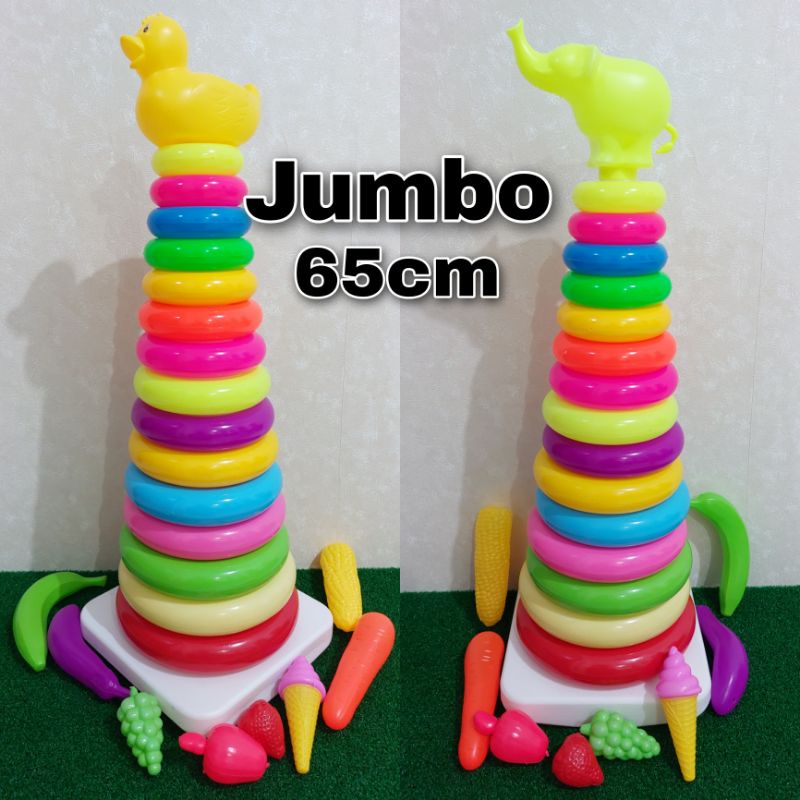 Jual Mainan Ring Donat Jumbo Ring Susun Bebek Gajah Edukasi | Shopee ...