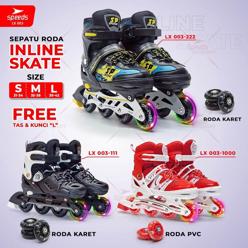Jual SPEEDS Sepatu Roda Anak dan Dewasa Inline Skate Full Karet PU ...
