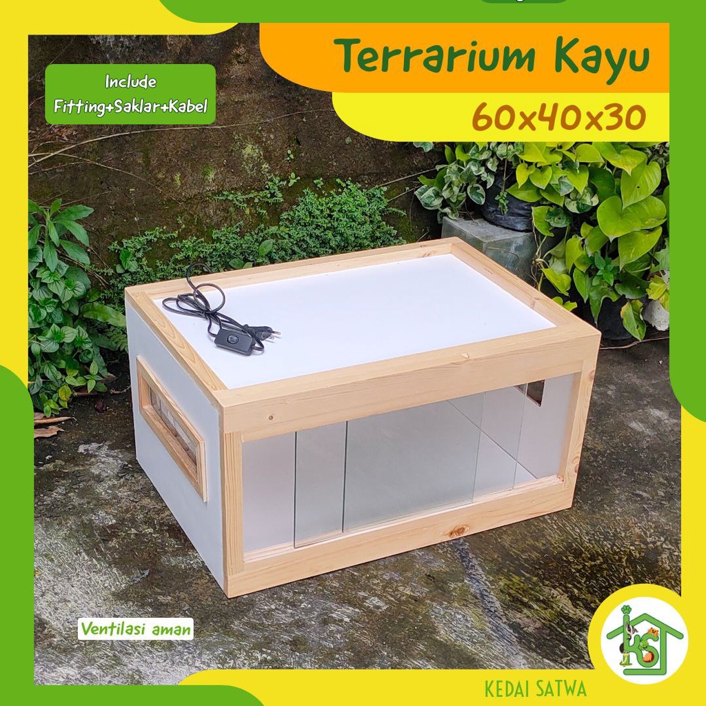 Jual Terrarium Kayu Kandang Reptile Bearded Dragon, Iguana, Snake