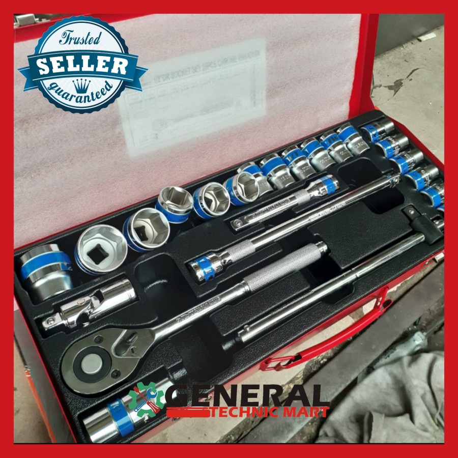 Jual Kunci Sok Set 25 pcs IWT Japan socket set 6pt segi enam 1/2 dr ...